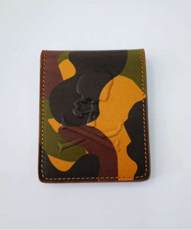 Baron Camouflage Money Clip in Yellow, featuring a sleek design and powerful magnet for secure cash and card storage.