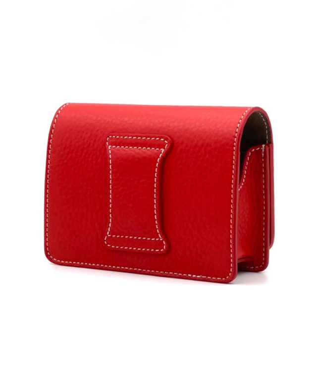 Baron Signature Scope Case in red, made from finest calf leather, showcasing its elegant design and protective features.