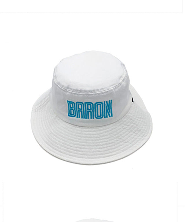 Baron X Steven Wilson Collaboration Bucket Hat featuring unique embroidery and typography on soft cotton fabric.