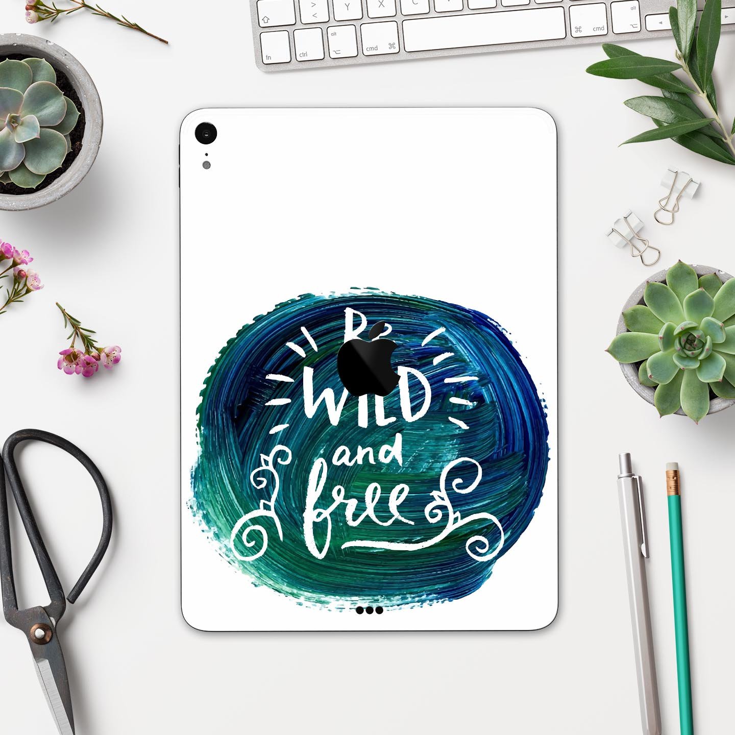 Be Wild and Free full body skin decal for Apple iPad Pro 12.9", showcasing vibrant design and premium quality materials.