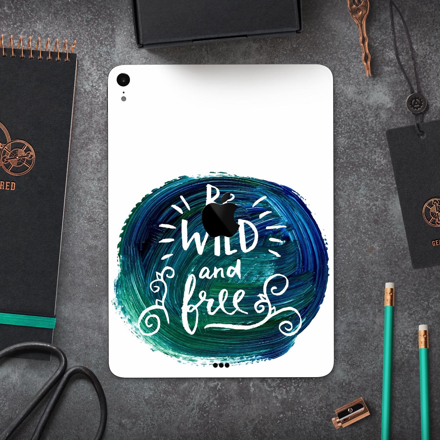 Be Wild and Free full body skin decal for Apple iPad Pro 12.9", showcasing vibrant design and premium quality materials.