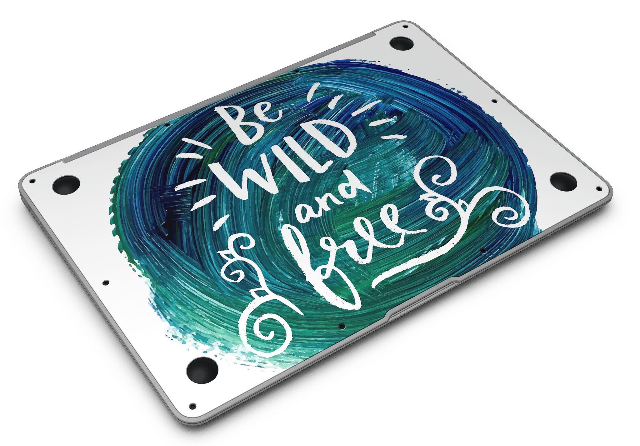 Be Wild and Free MacBook Air Skin Kit showcasing vibrant design and premium vinyl material.