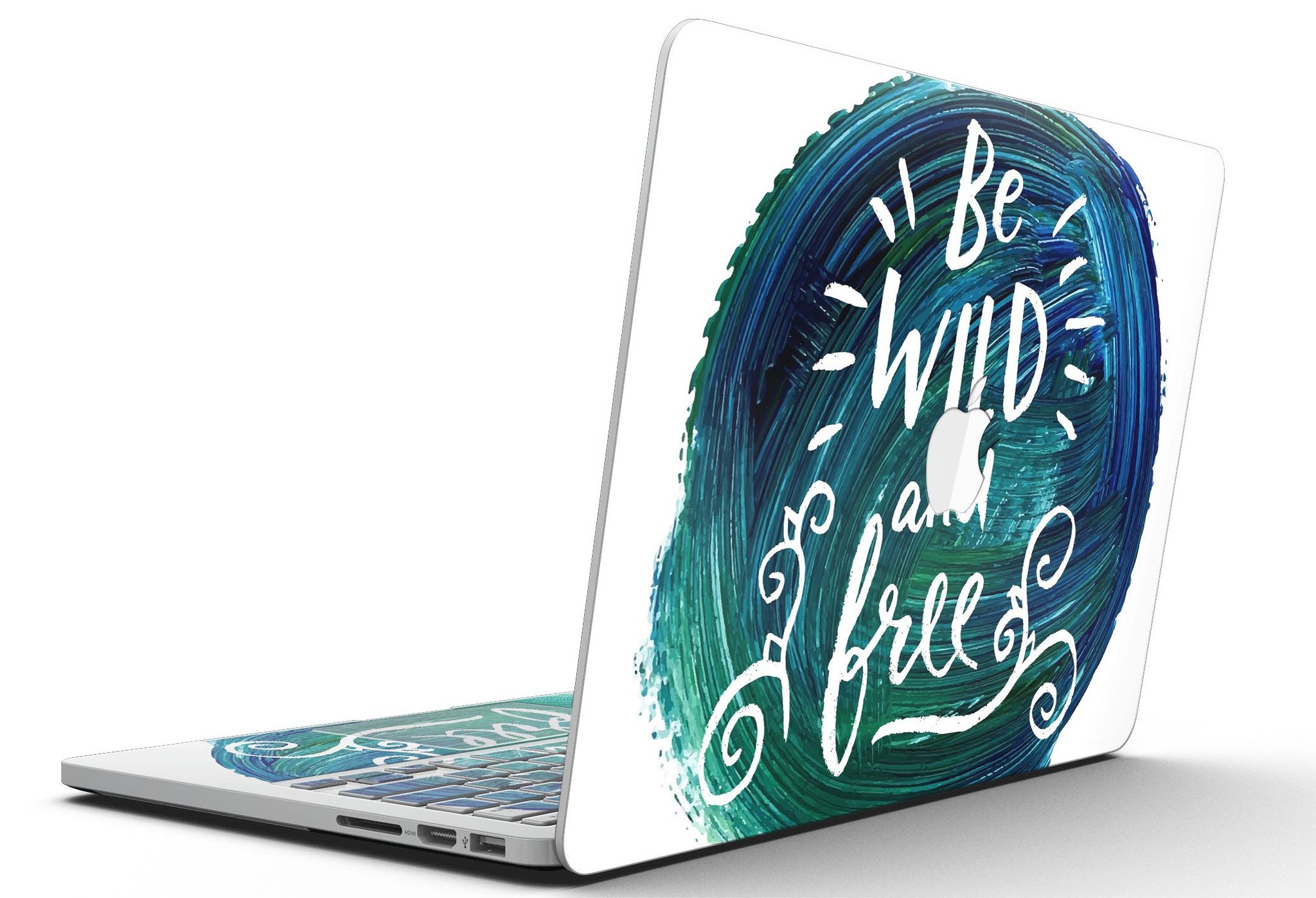 Be Wild and Free MacBook Pro skin featuring vibrant design, perfect fit for Retina Display, showcasing gloss finish.