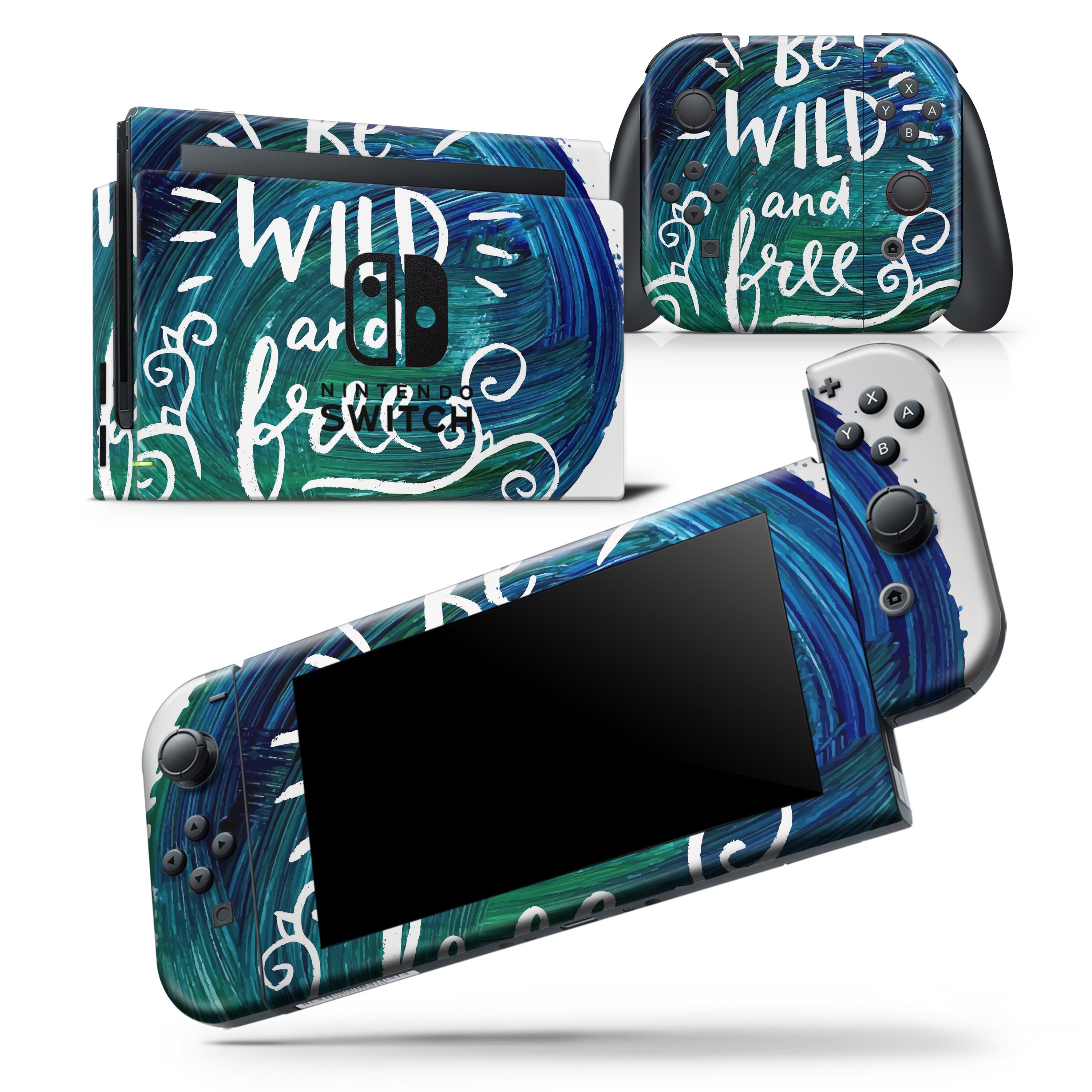 Be Wild and Free skin wrap decal for Nintendo Switch Lite, showcasing vibrant design and premium vinyl material.