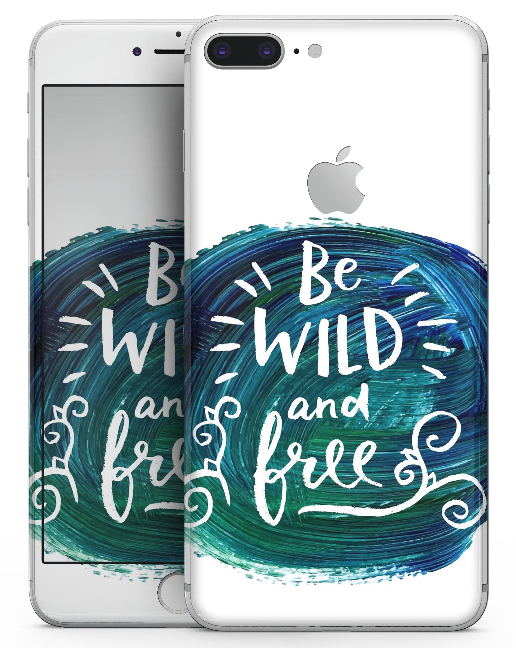 Be Wild and Free skin-kit for iPhone 8 and 8 Plus, showcasing vibrant design and premium vinyl material.