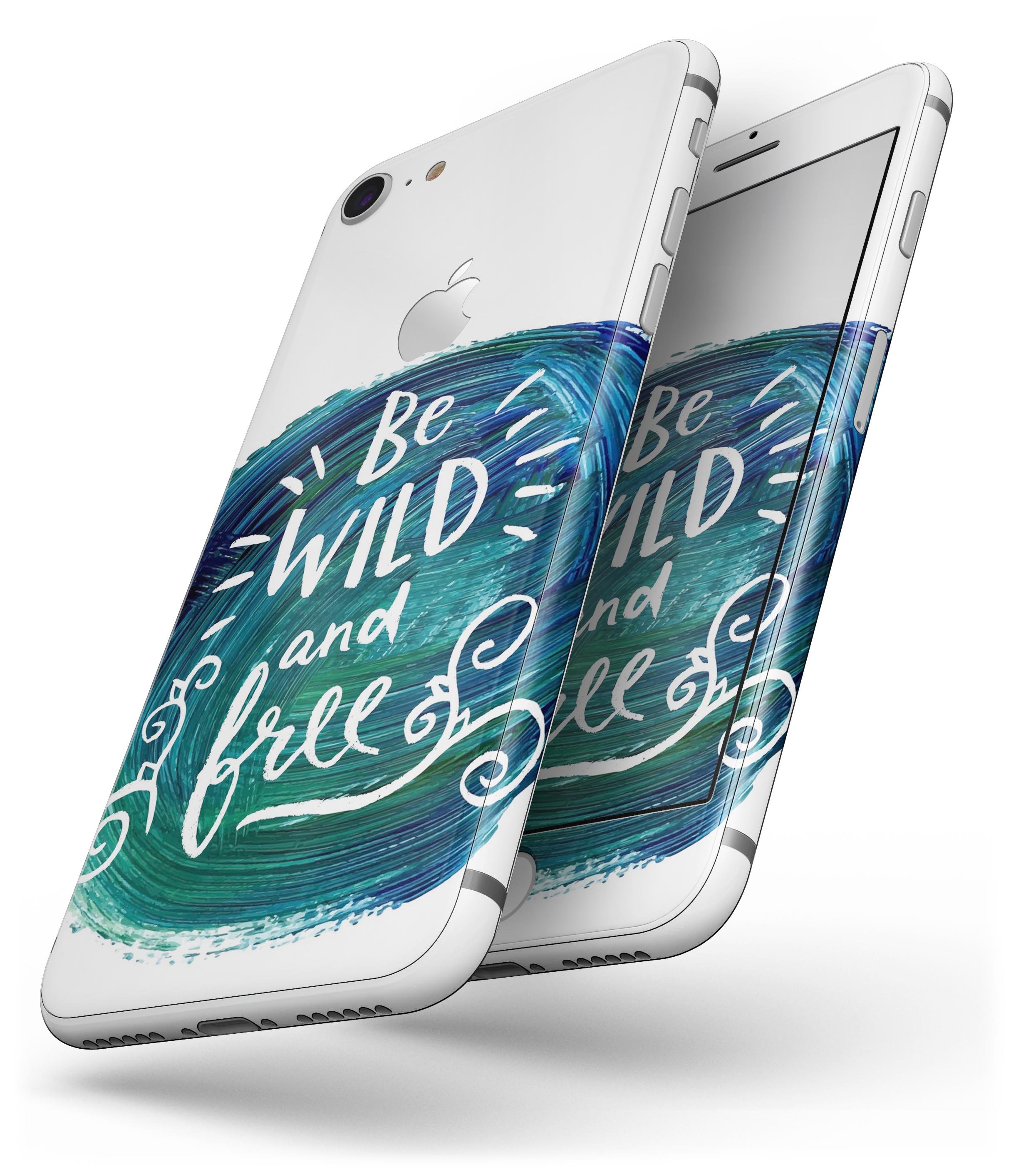 Be Wild and Free skin-kit for iPhone 8 and 8 Plus, showcasing vibrant design and premium vinyl material.