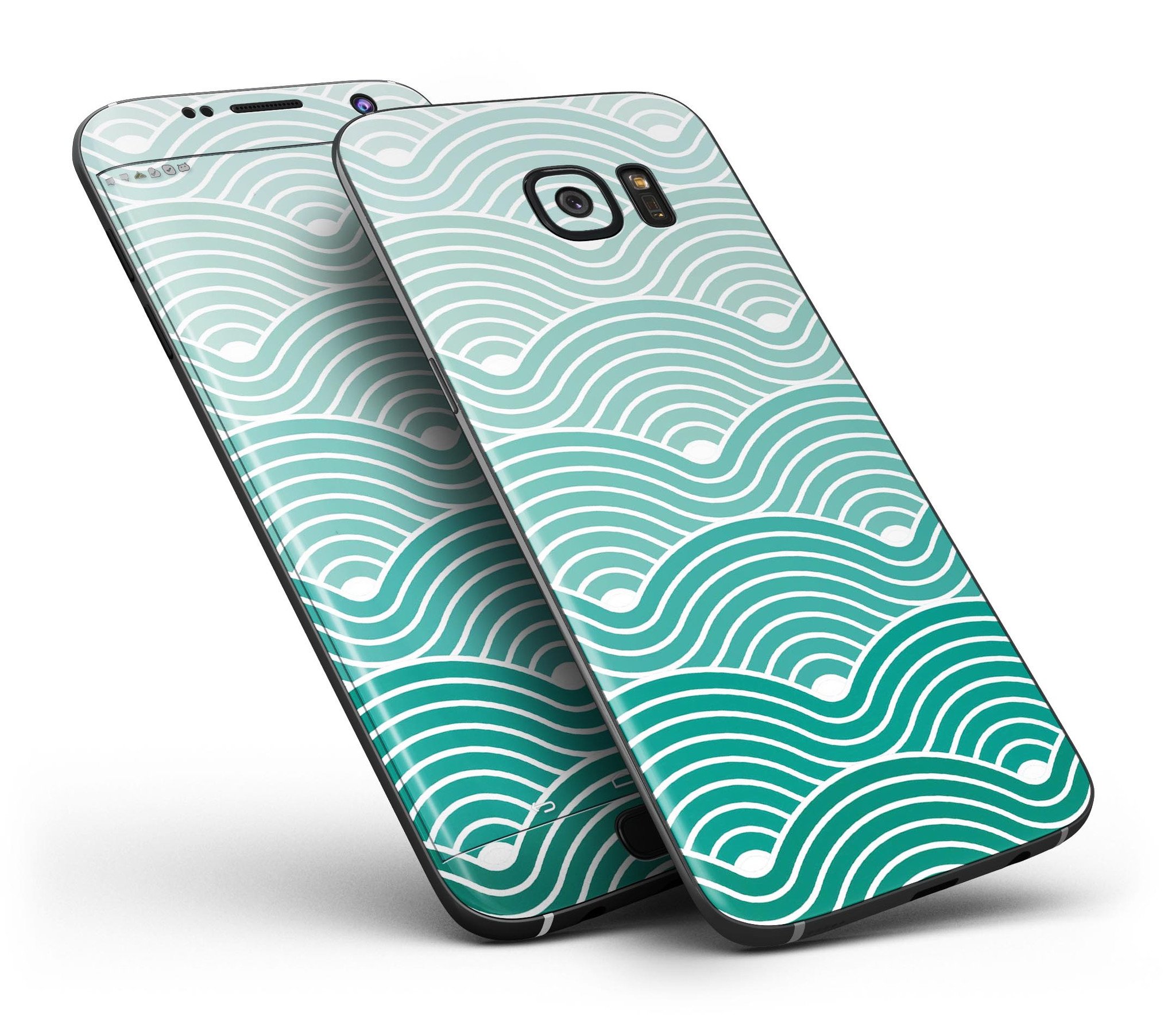 Samsung Galaxy S7/S7 Edge with Beach Hotel Wallpaper Waves skin, showcasing vibrant wave design and sleek finish.