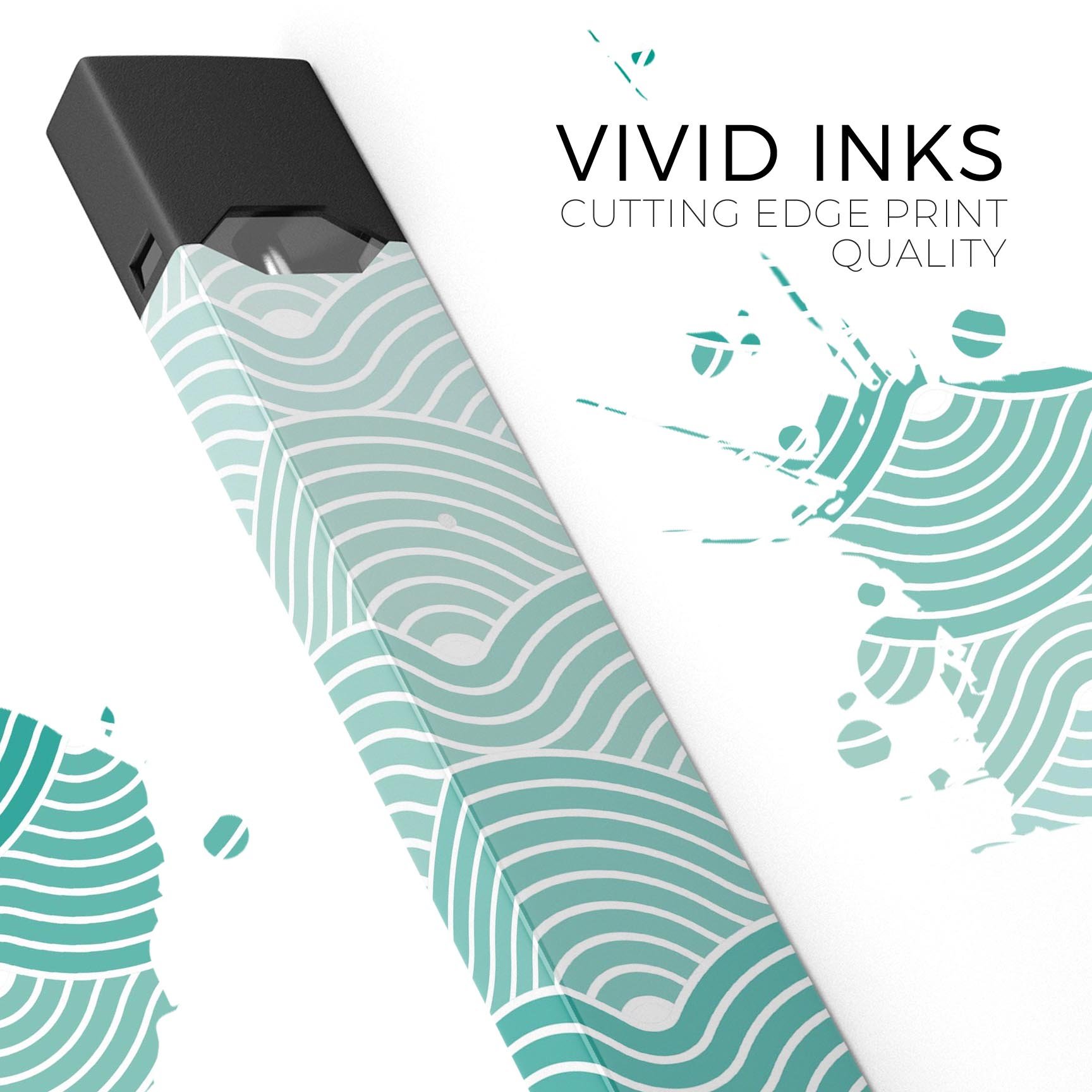 Beach Hotel Wallpaper Waves skin wrap for JUUL device, showcasing vibrant beach-themed design and premium quality.