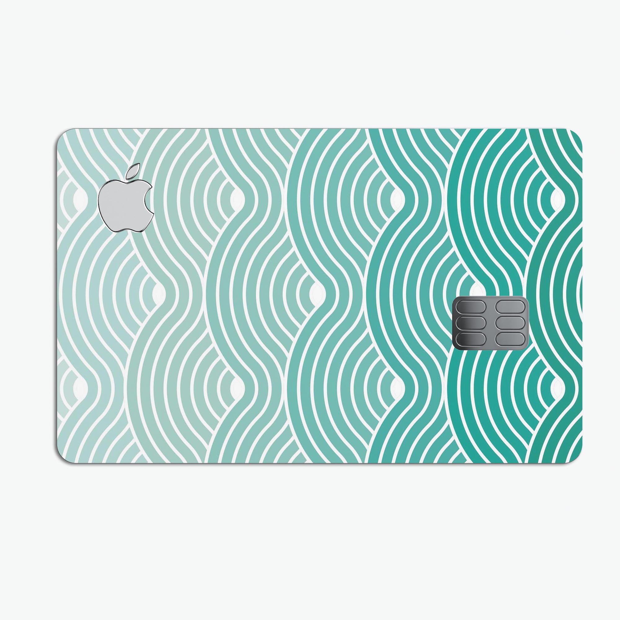 Beach Hotel Wallpaper Waves skin for Apple Card, showcasing vibrant wave design and premium vinyl material.