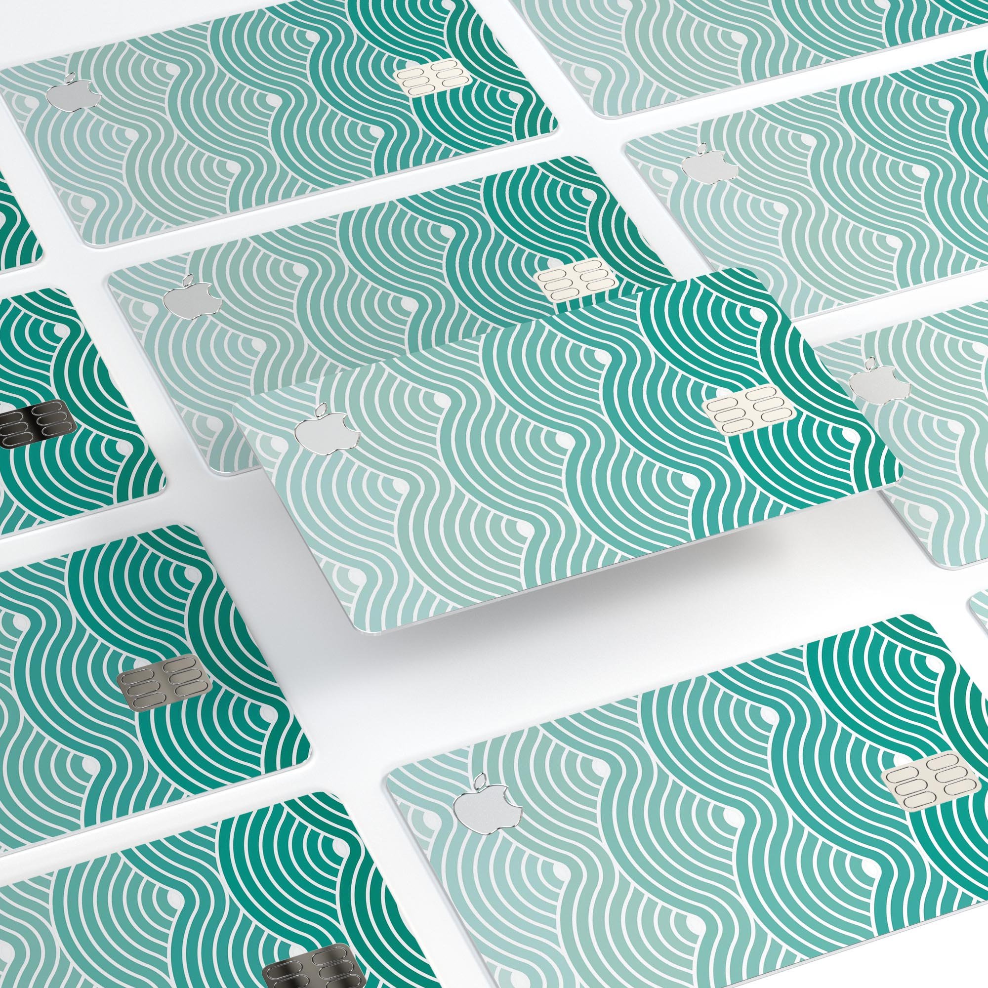 Beach Hotel Wallpaper Waves skin for Apple Card, showcasing vibrant wave design and premium vinyl material.