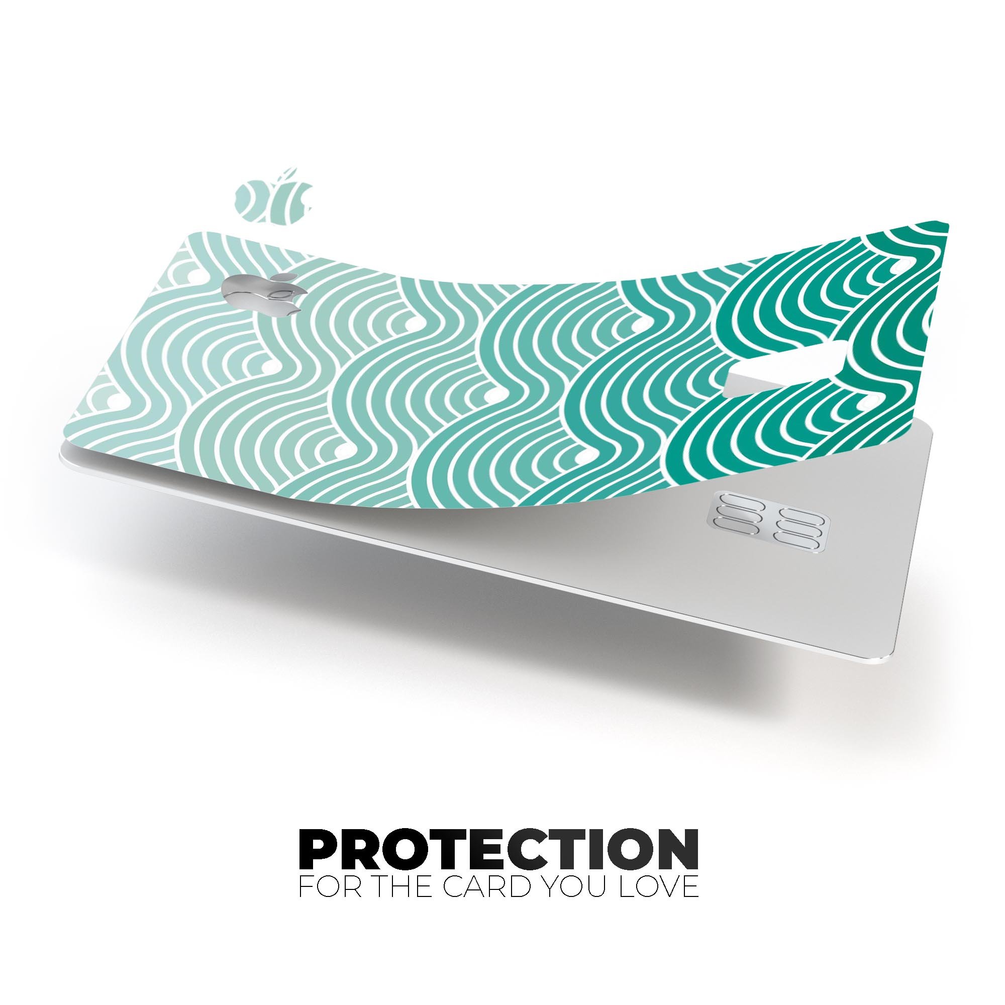 Beach Hotel Wallpaper Waves skin for Apple Card, showcasing vibrant wave design and premium vinyl material.