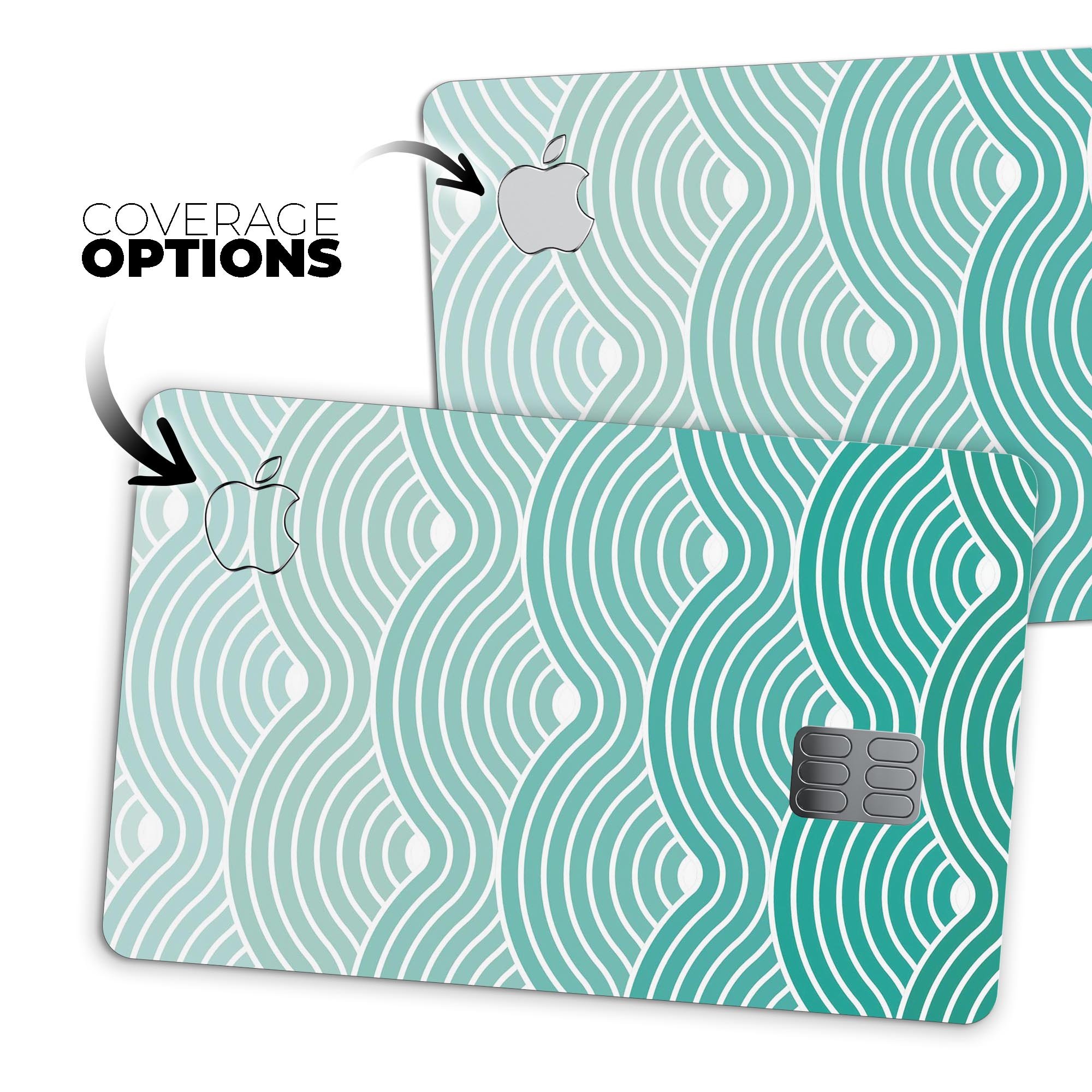 Beach Hotel Wallpaper Waves skin for Apple Card, showcasing vibrant wave design and premium vinyl material.