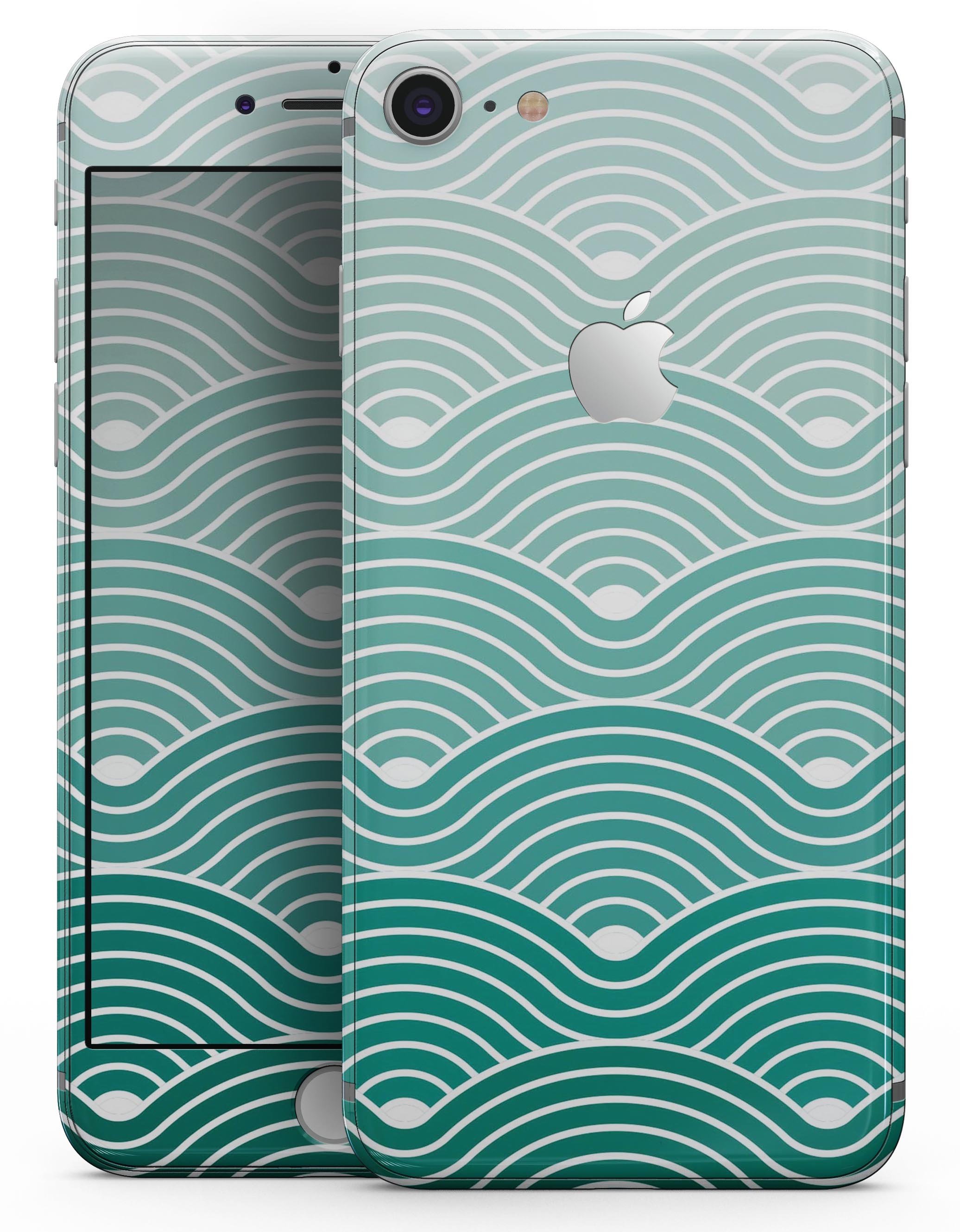 Beach Hotel Wallpaper Waves skin for iPhone 8 or 8 Plus, showcasing vibrant colors and a stylish design.