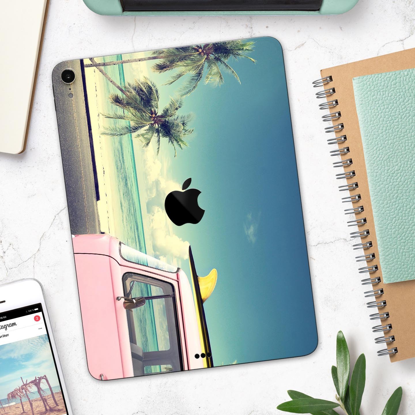 Beach Trip full body skin decal for Apple iPad Pro 12.9" and 11", featuring vibrant beach-themed design and premium 3M materials.