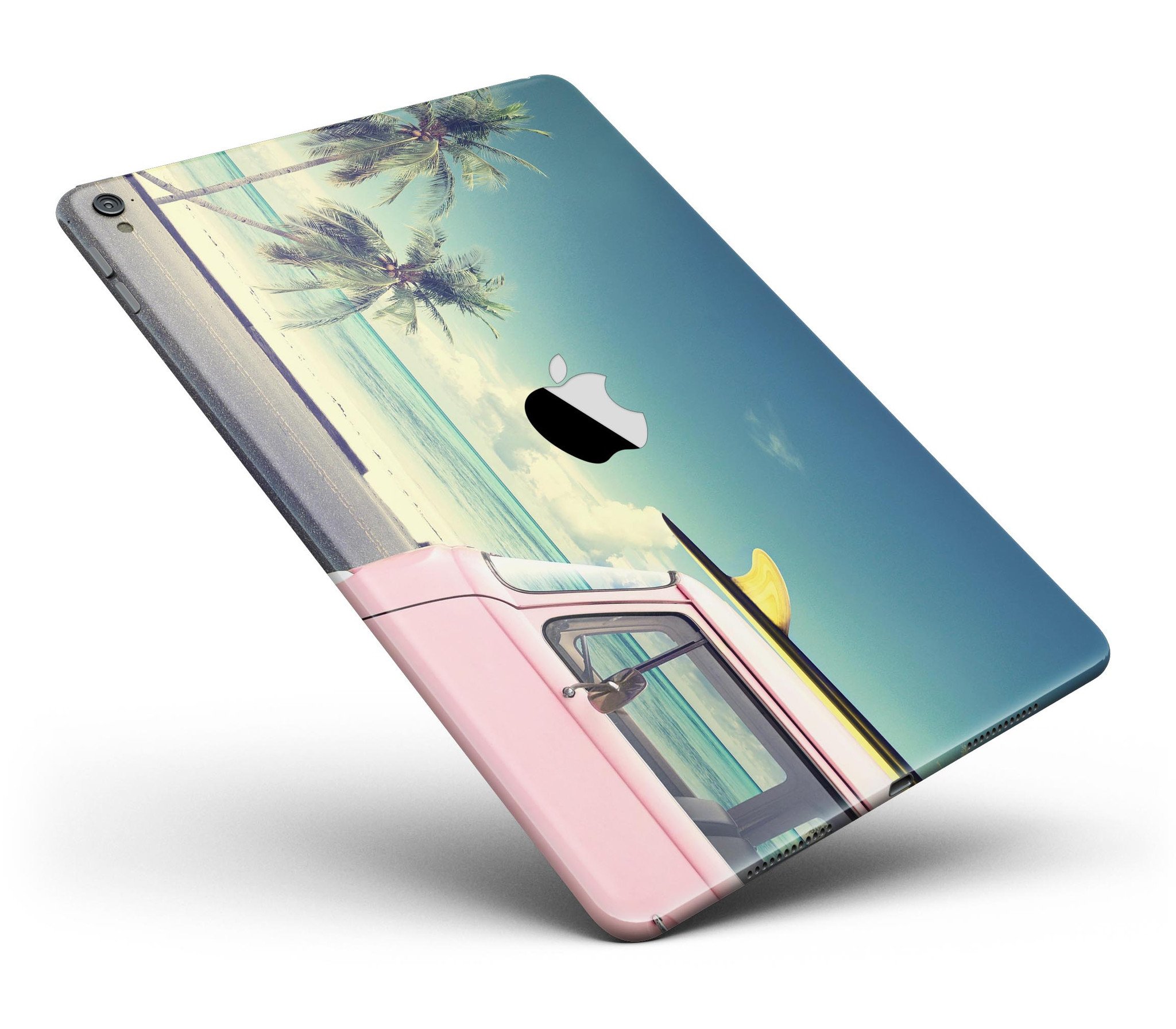 Beach Trip Full Body Skin for iPad Pro, featuring a vibrant beach design, available in glossy and matte finishes, fits 9.7" and 12.9" models.