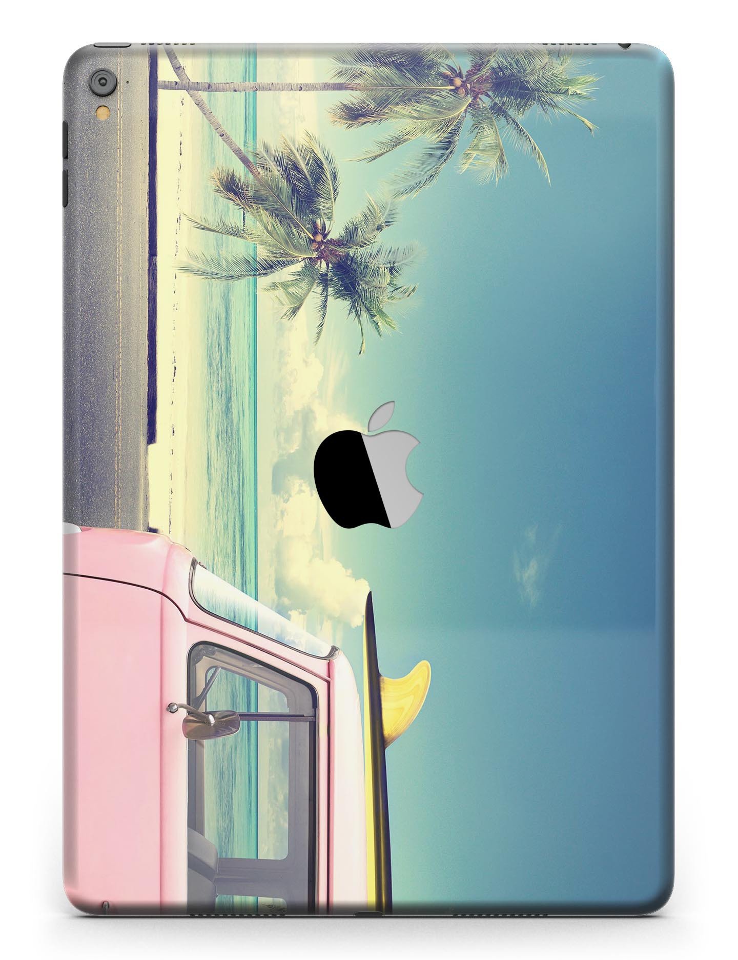 Beach Trip Full Body Skin for iPad Pro, featuring a vibrant beach design, available in glossy and matte finishes, fits 9.7" and 12.9" models.