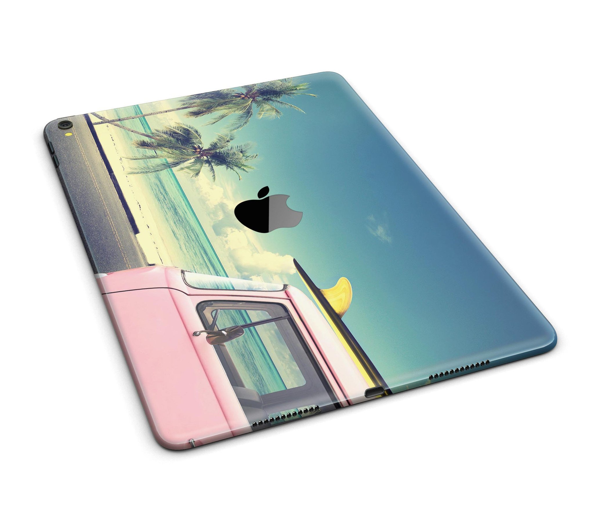 Beach Trip Full Body Skin for iPad Pro, featuring a vibrant beach design, available in glossy and matte finishes, fits 9.7" and 12.9" models.