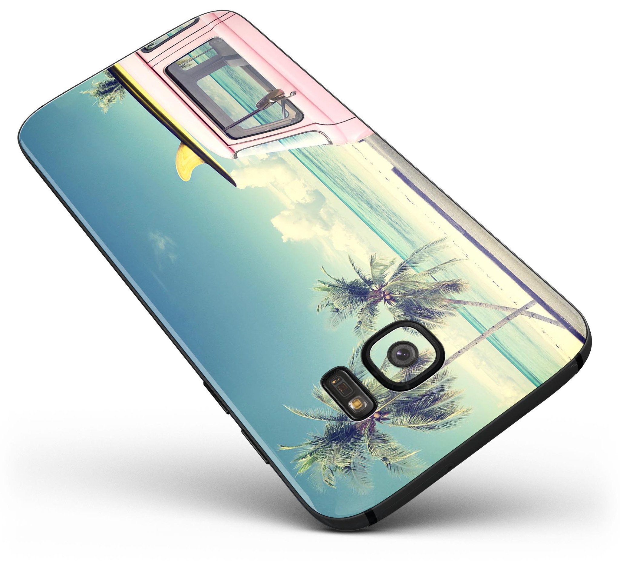 Beach Trip Full Body Skin-Kit for Samsung Galaxy S7/S7 Edge, showcasing vibrant design and premium vinyl material.