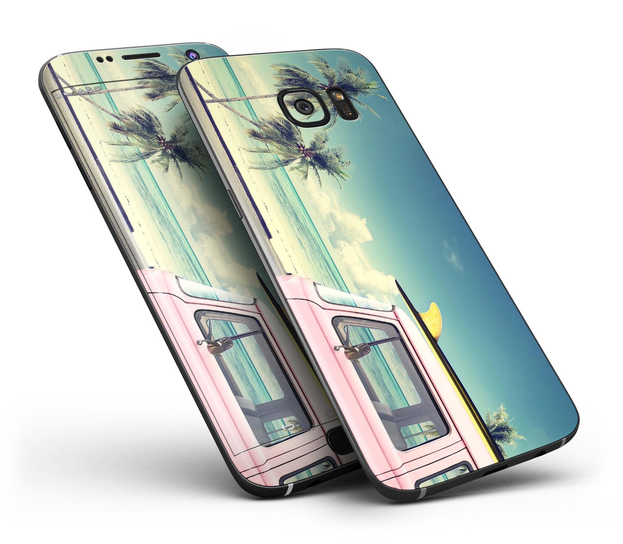 Beach Trip Full Body Skin-Kit for Samsung Galaxy S7/S7 Edge, showcasing vibrant design and premium vinyl material.