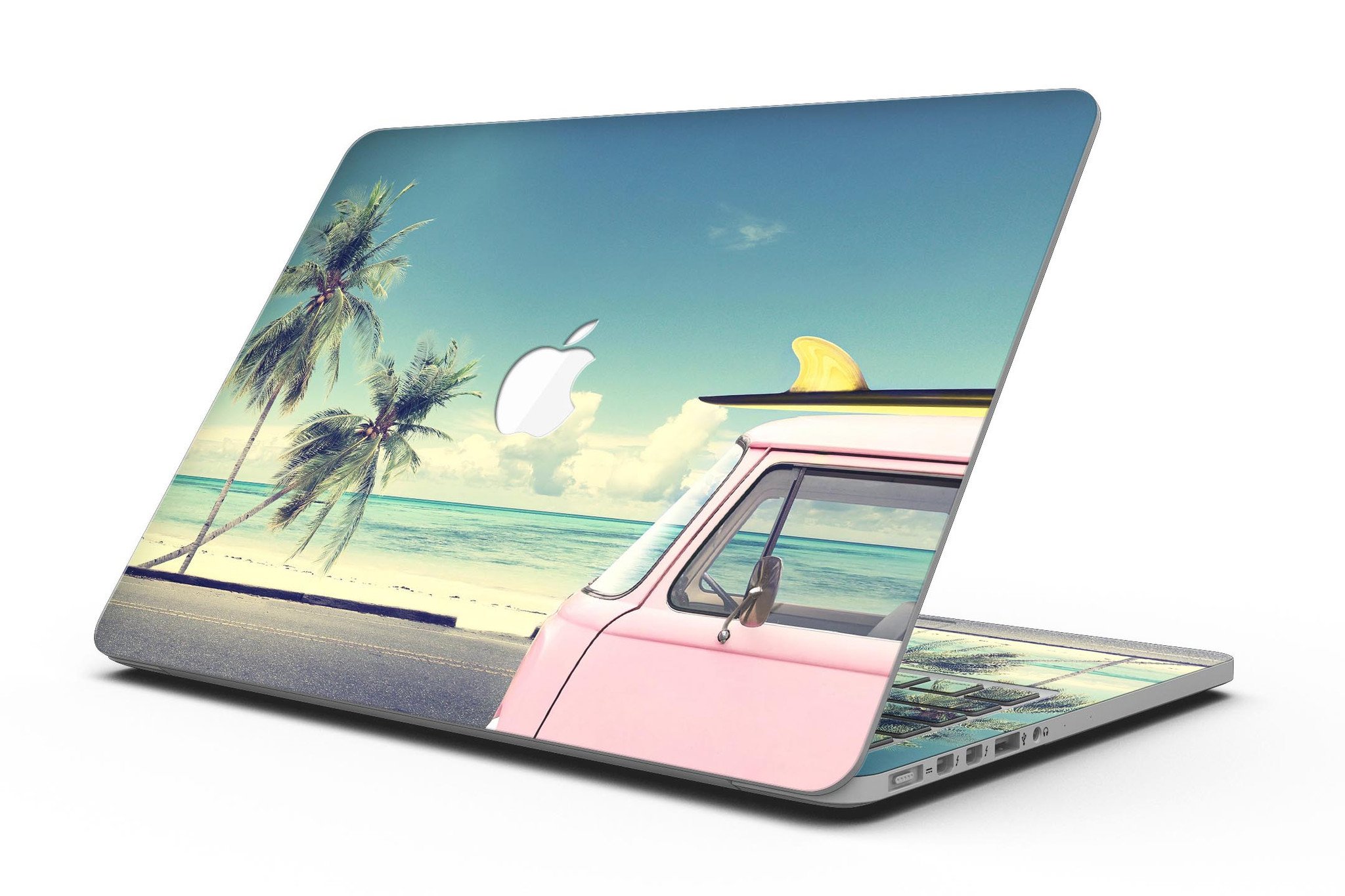 Beach Trip skin kit for MacBook Pro with Retina Display, showcasing vibrant design and premium vinyl material.