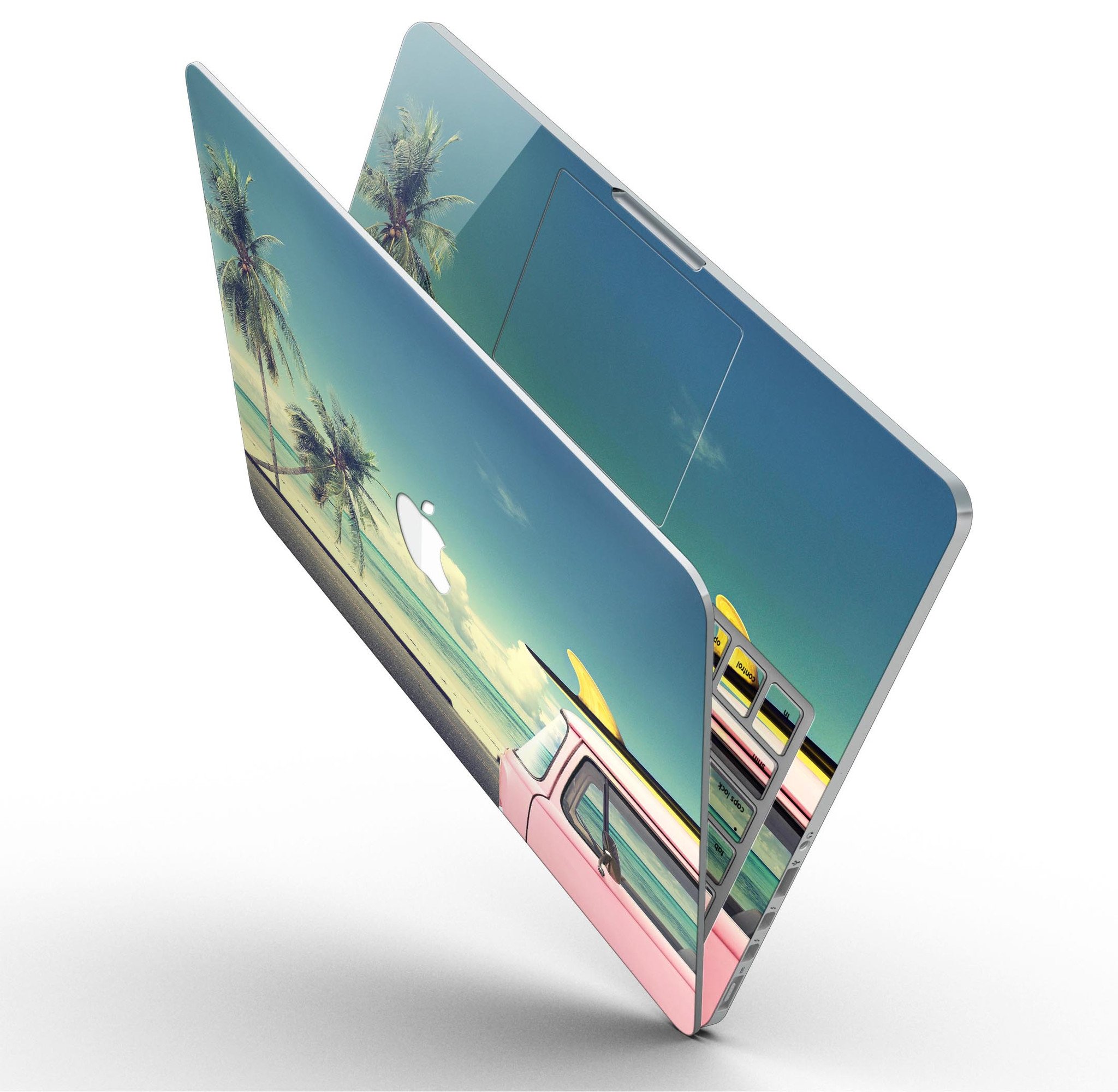 Beach Trip skin kit for MacBook Pro with Retina Display, showcasing vibrant design and premium vinyl material.