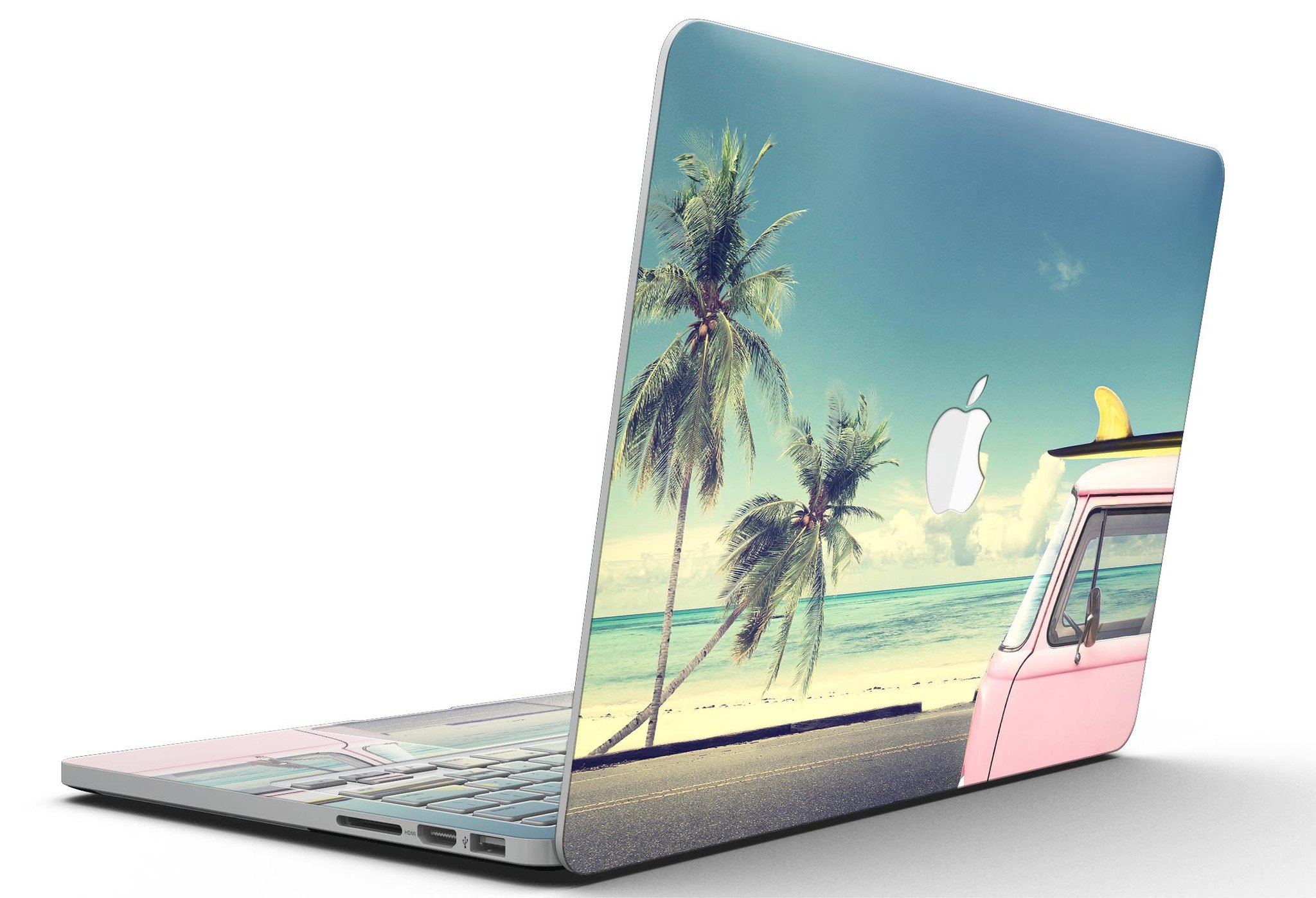 Beach Trip skin kit for MacBook Pro with Retina Display, showcasing vibrant design and premium vinyl material.