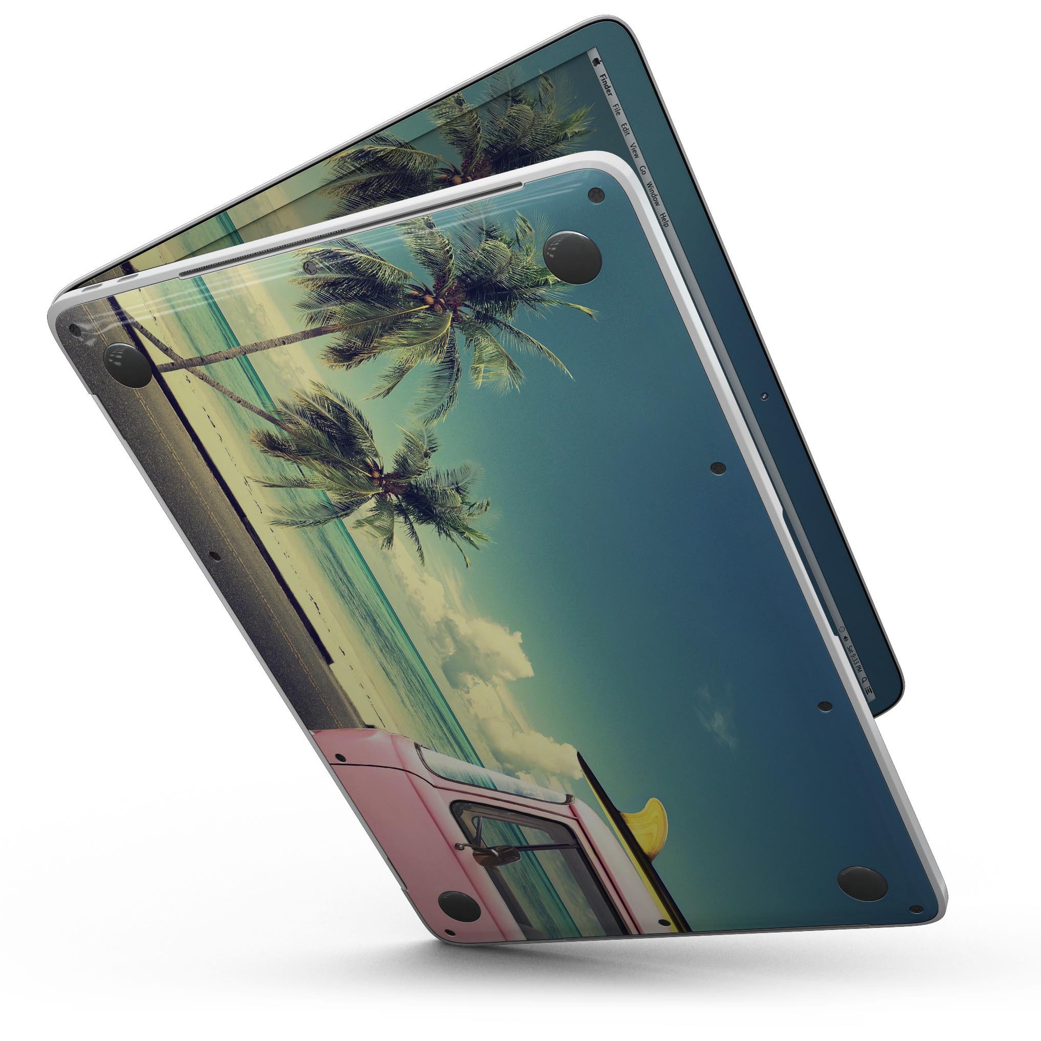 Beach Trip skin kit for MacBook Pro with Touch Bar, featuring vibrant design and premium vinyl material for protection and style.