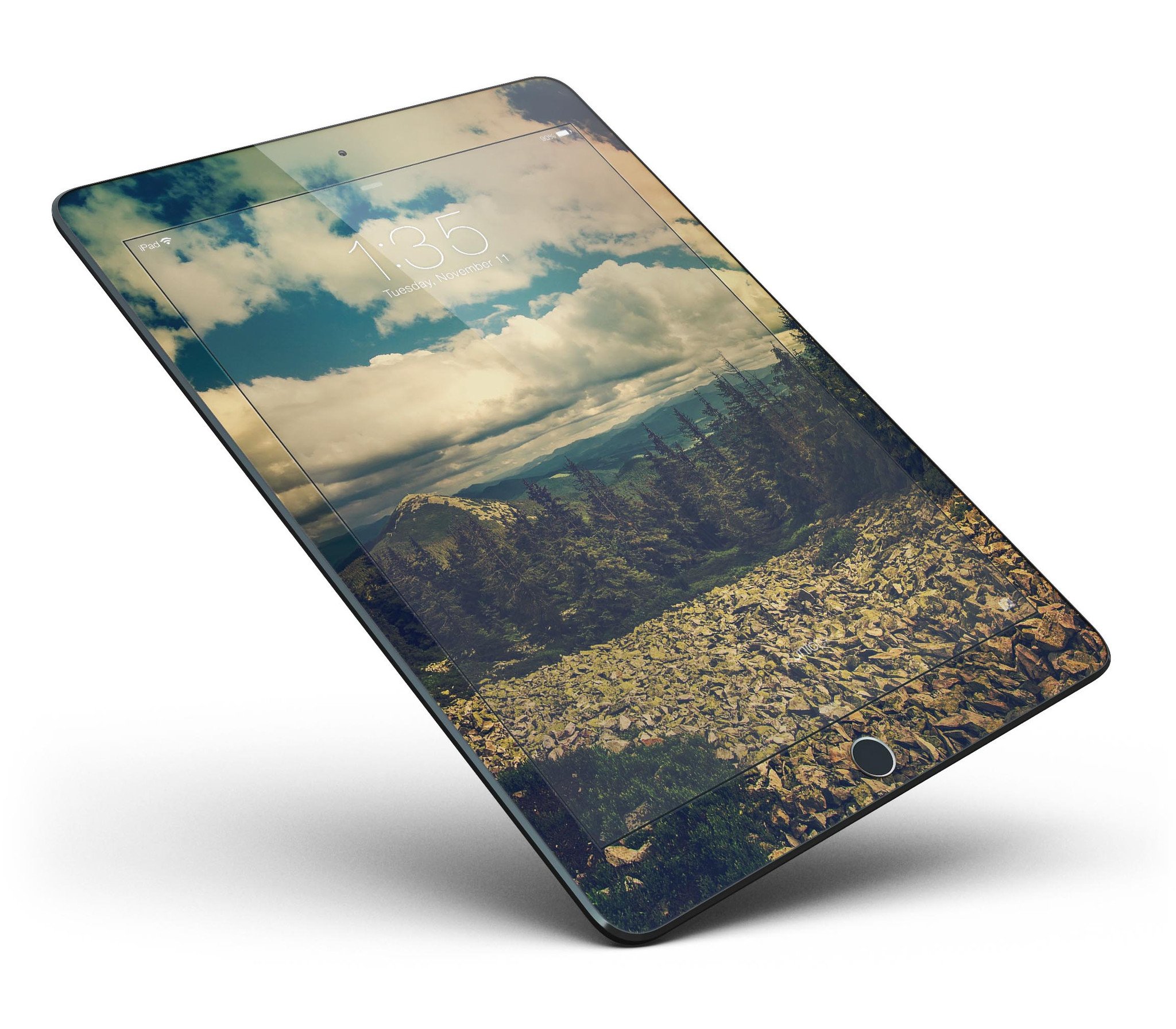 Beautiful scenic mountain view full body skin for iPad Pro 12.9", showcasing vibrant colors and a sleek design.