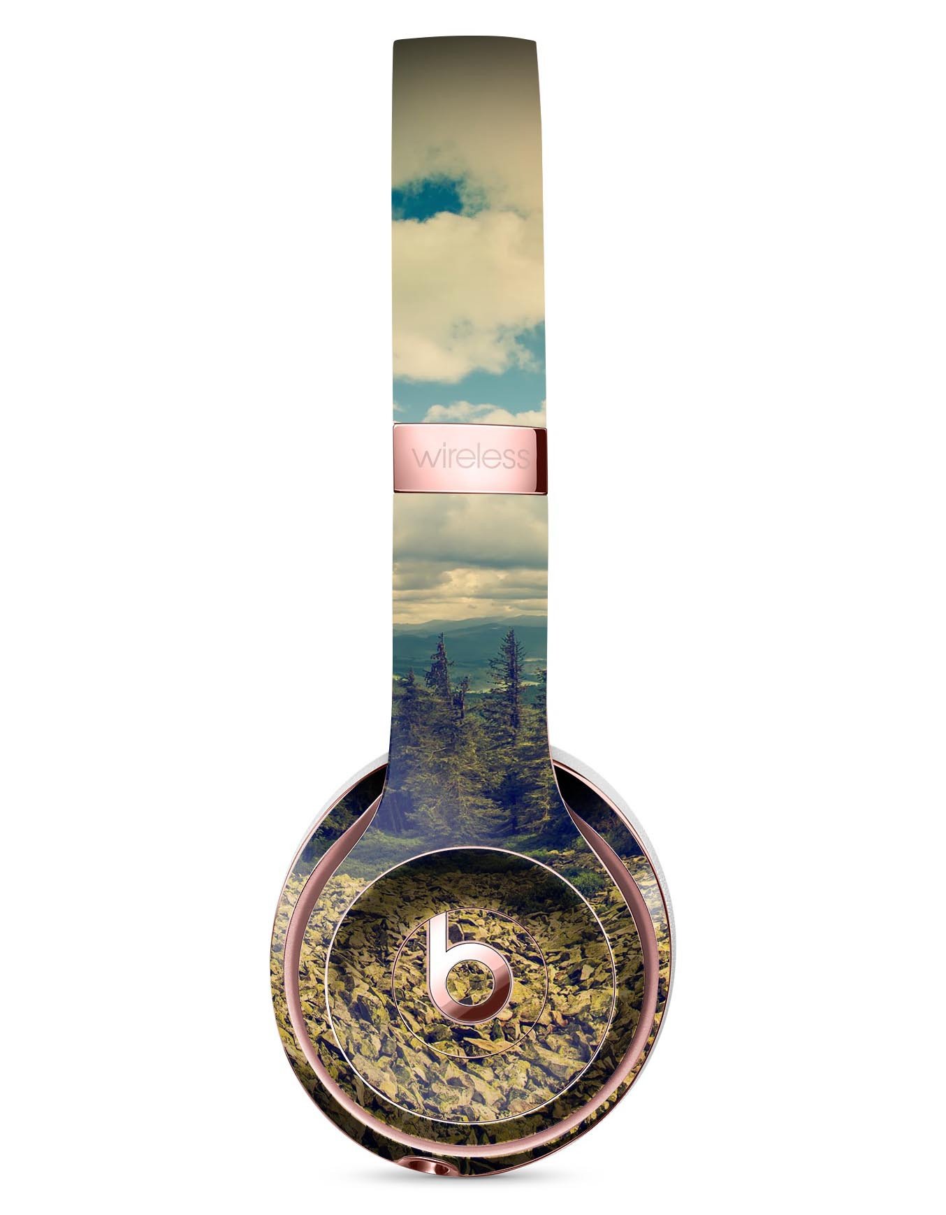 Beautiful Scenic Mountain View Full-Body Skin Kit for Beats by Dre Solo 3 Wireless Headphones, showcasing vibrant mountain graphics.