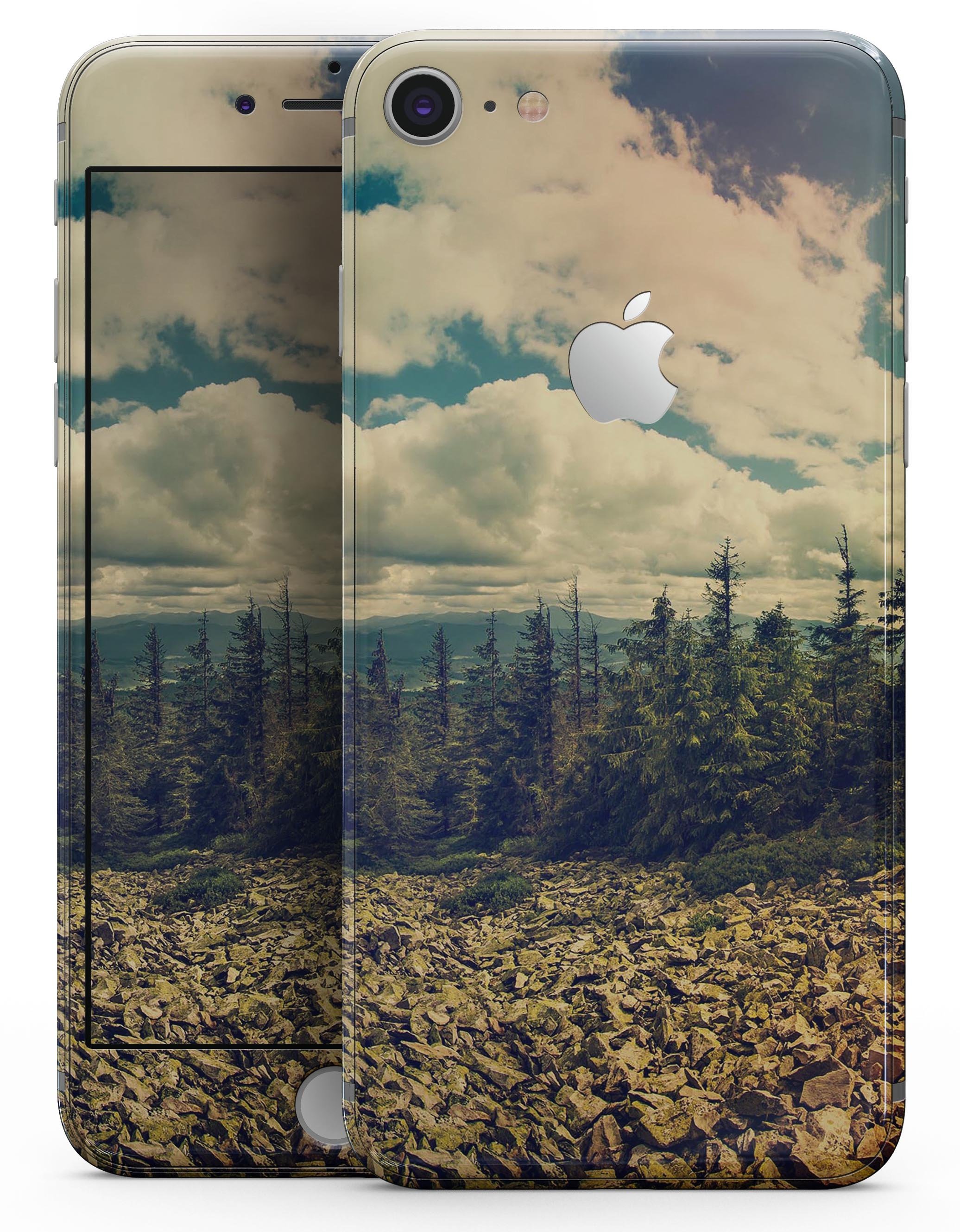 Beautiful Scenic Mountain View skin for iPhone 8 or 8 Plus, showcasing a vibrant mountain landscape design.