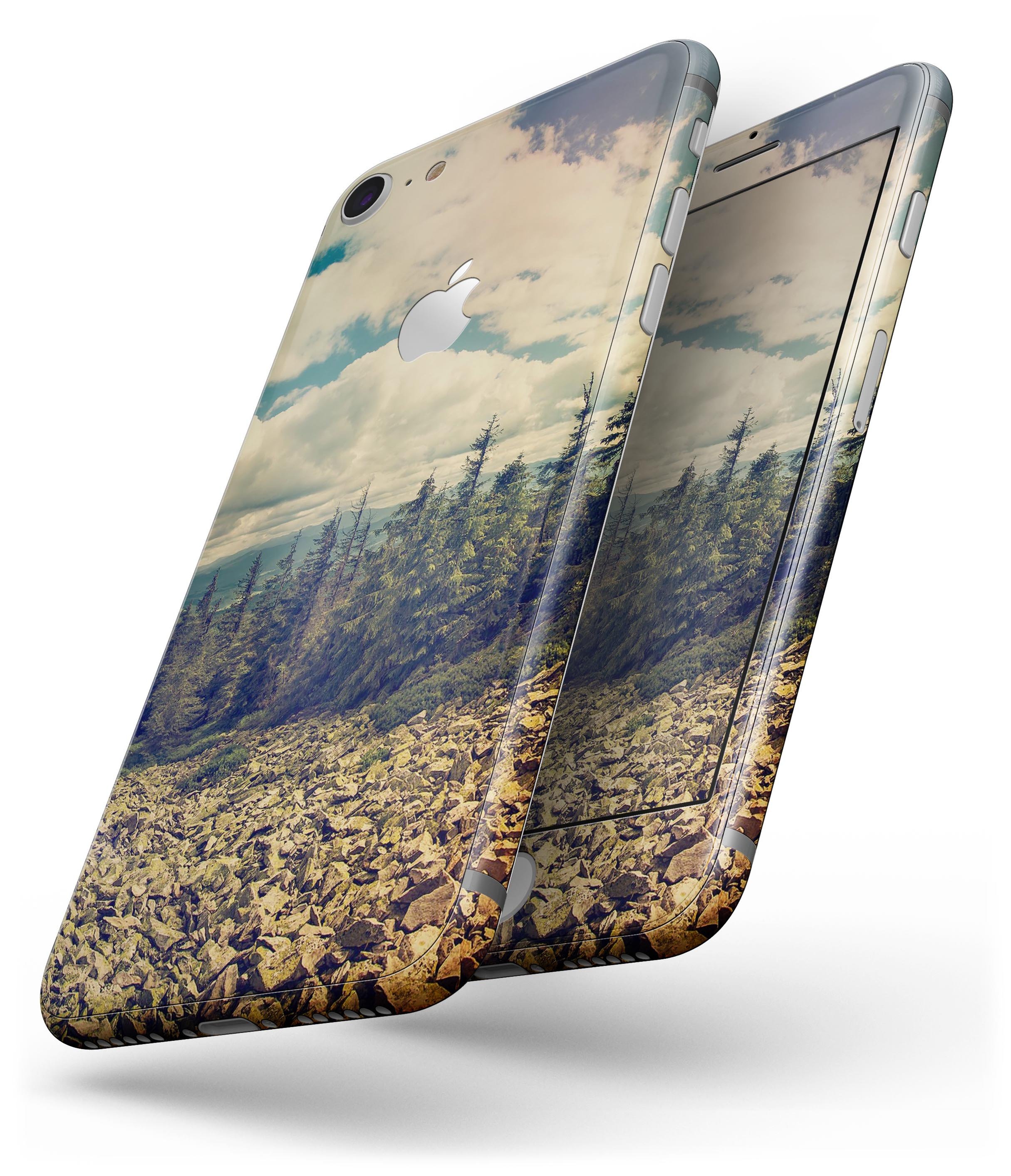 Beautiful Scenic Mountain View skin for iPhone 8 or 8 Plus, showcasing a vibrant mountain landscape design.