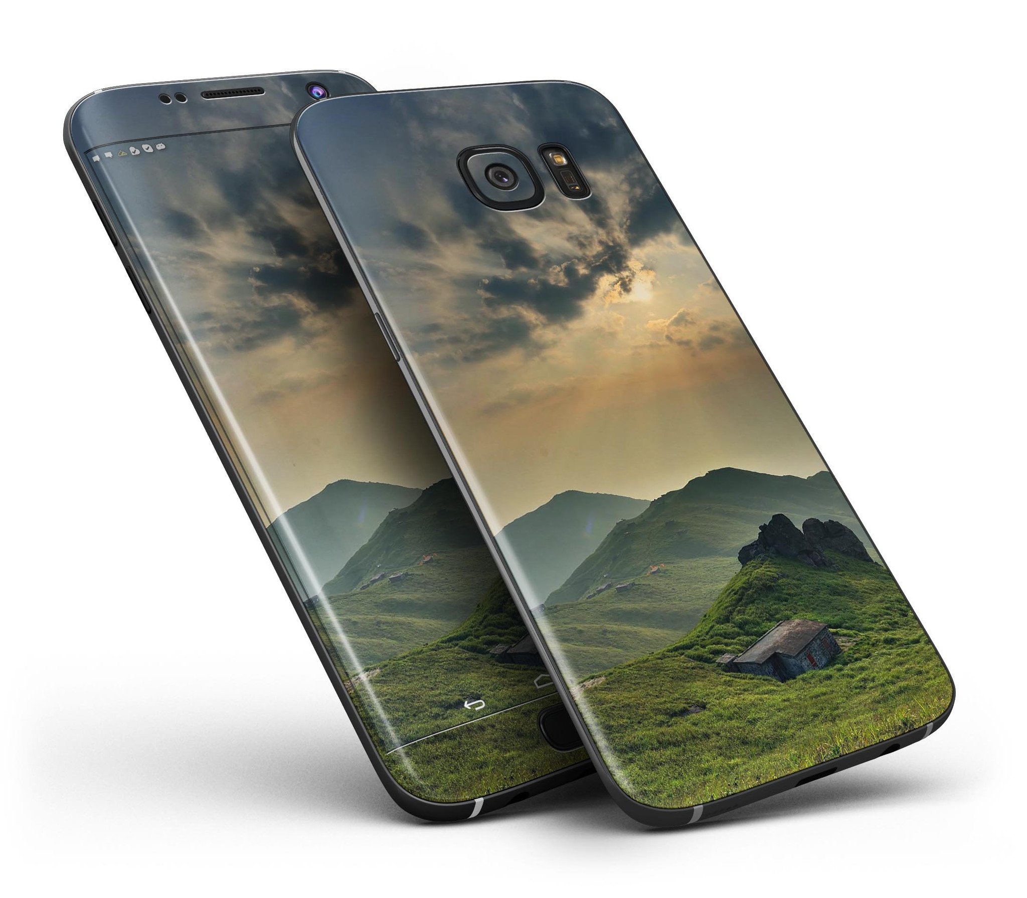 Beautiful Countryside Full Body Skin-Kit for Samsung Galaxy S7, showcasing vibrant design and premium vinyl material.