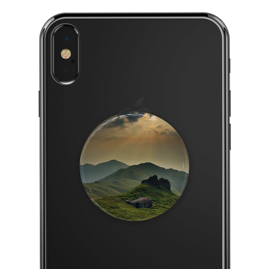 Beautiful Countryside Skin Kit for PopSockets featuring vibrant colors and a durable vinyl finish.