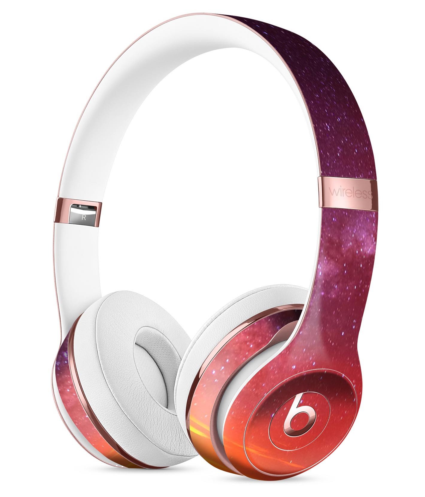 Beautiful Milky Way Sunset Full-Body Skin Kit for Beats by Dre Solo 3 Wireless Headphones, showcasing vibrant colors and intricate design.