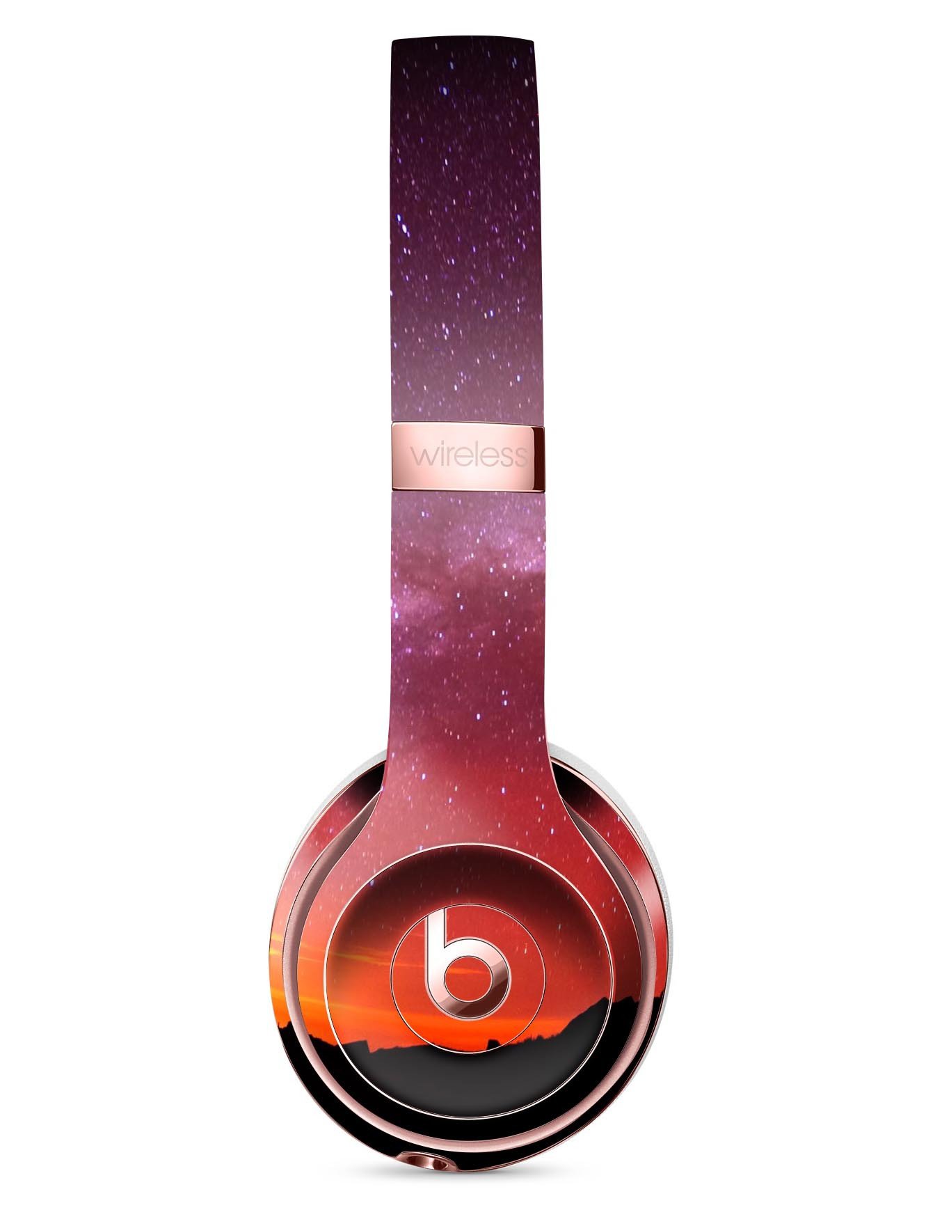 Beautiful Milky Way Sunset Full-Body Skin Kit for Beats by Dre Solo 3 Wireless Headphones, showcasing vibrant colors and intricate design.