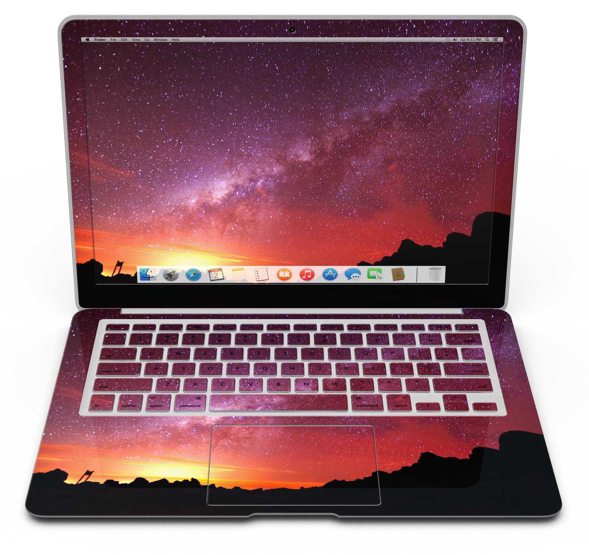 Beautiful Milky Way Sunset skin kit for MacBook Air, showcasing vibrant colors and intricate design for stylish protection.