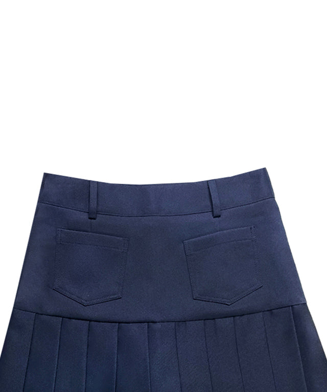 BENECIA 12 Asymmetric Culottes in Navy, showcasing a stylish asymmetric design and comfortable fabric blend.