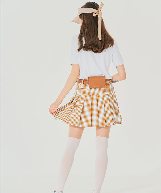 BENECIA 12 Avenue Check Culottes in Beige, featuring a stylish check pattern and comfortable fabric blend.