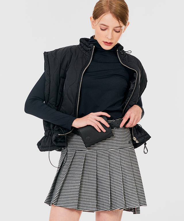 BENECIA 12 Brushed Classic Check - Black featuring a stylish check pattern, made from soft polyester and spandex blend, perfect for versatile wear.