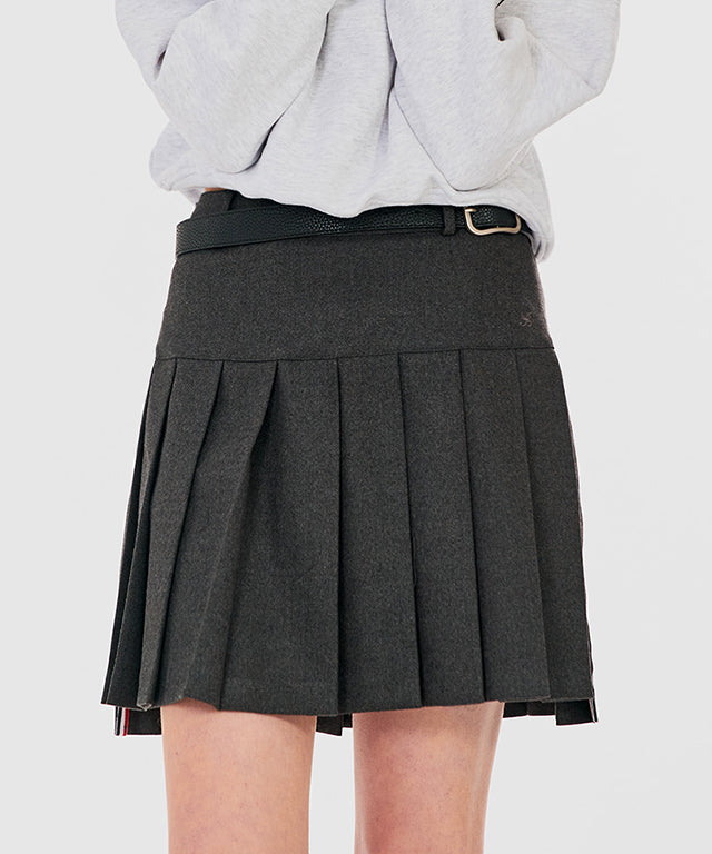 BENECIA 12 Brushed Classic Skirt in Gray, showcasing its elegant design and soft fabric.