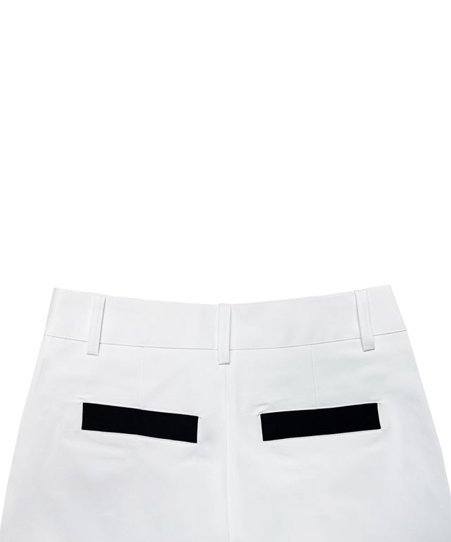 BENECIA 12 Celebrity Shorts in White, showcasing a stylish design with a lightweight fabric suitable for summer wear.