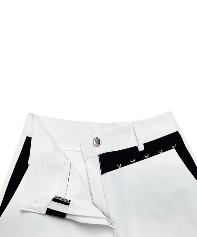 BENECIA 12 Celebrity Shorts in White, showcasing a stylish design with a lightweight fabric suitable for summer wear.