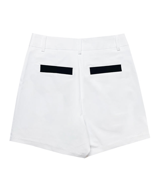 BENECIA 12 Celebrity Shorts in White, showcasing a stylish design with a lightweight fabric suitable for summer wear.