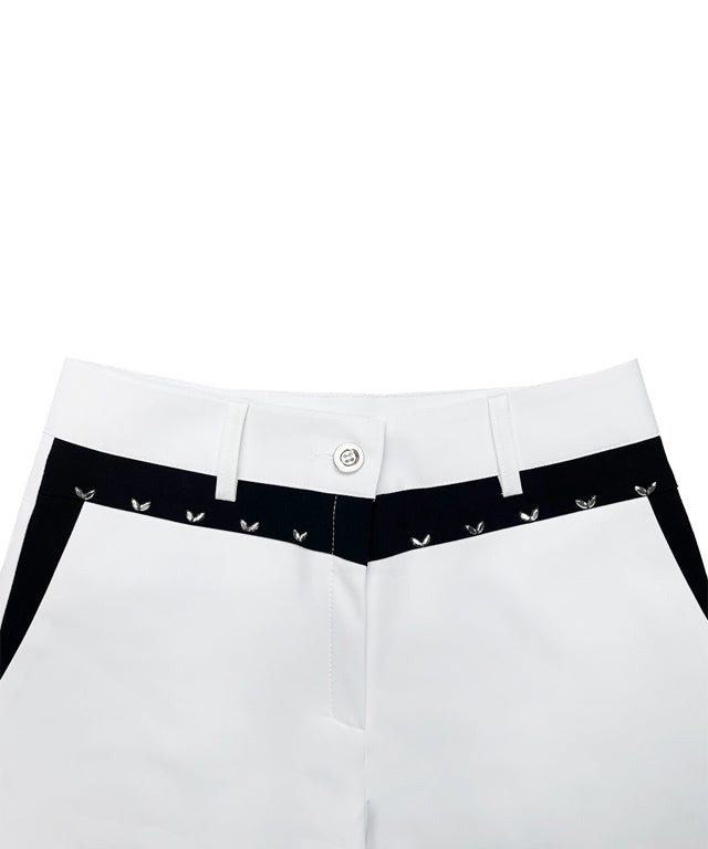 BENECIA 12 Celebrity Shorts in White, showcasing a stylish design with a lightweight fabric suitable for summer wear.