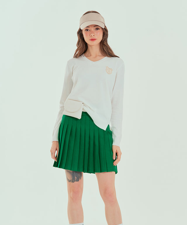 BENECIA 12 Cera Skirt in Green, showcasing its elegant design and fabric texture.