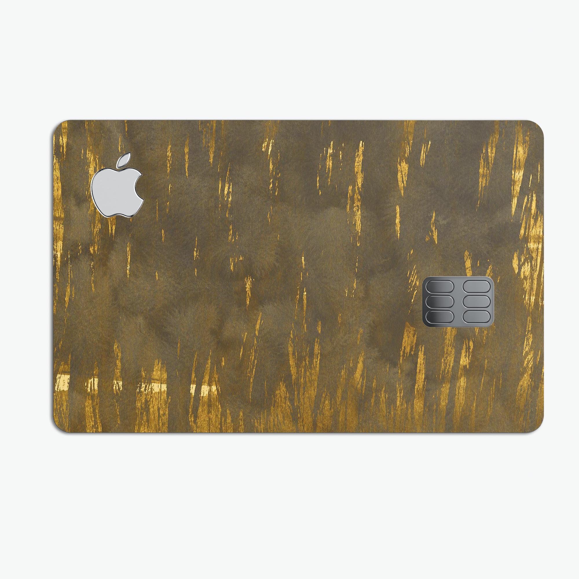 Premium Protective Decal Skin-Kit for Apple Card featuring a golden field design, showcasing its durability and stylish finish.