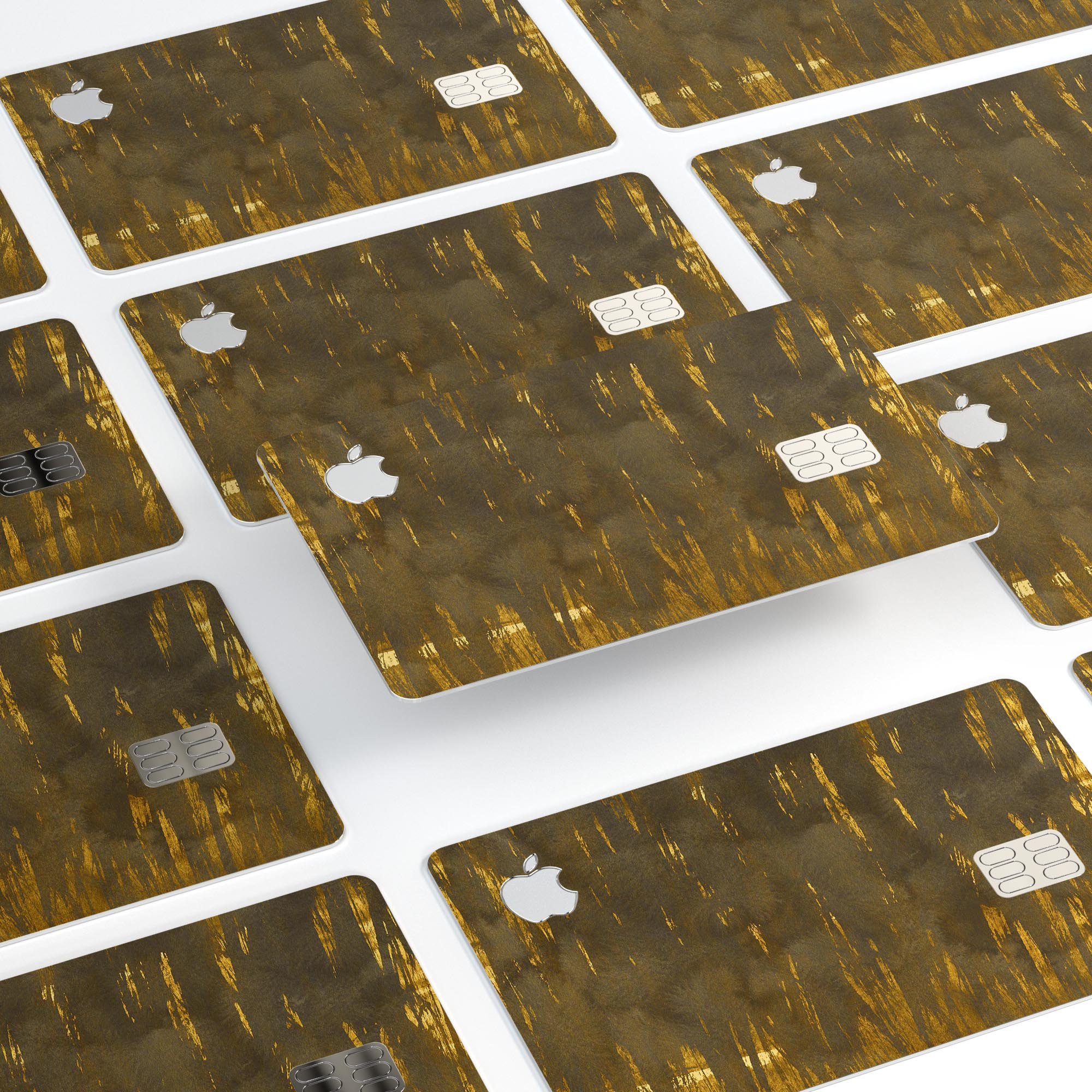 Premium Protective Decal Skin-Kit for Apple Card featuring a golden field design, showcasing its durability and stylish finish.