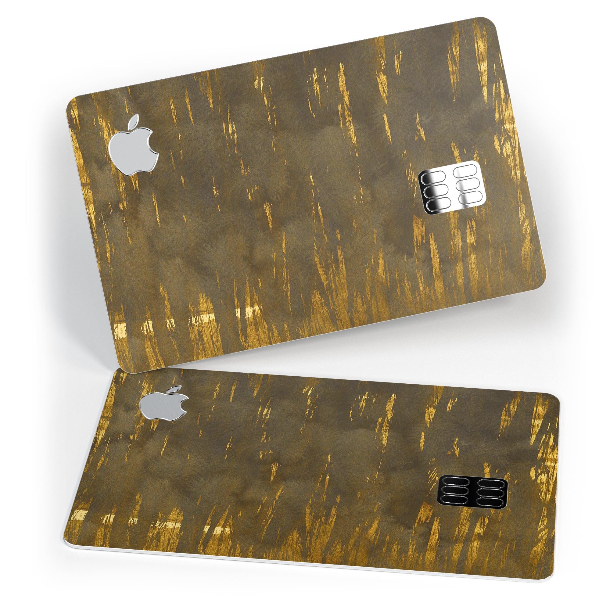 Premium Protective Decal Skin-Kit for Apple Card featuring a golden field design, showcasing its durability and stylish finish.