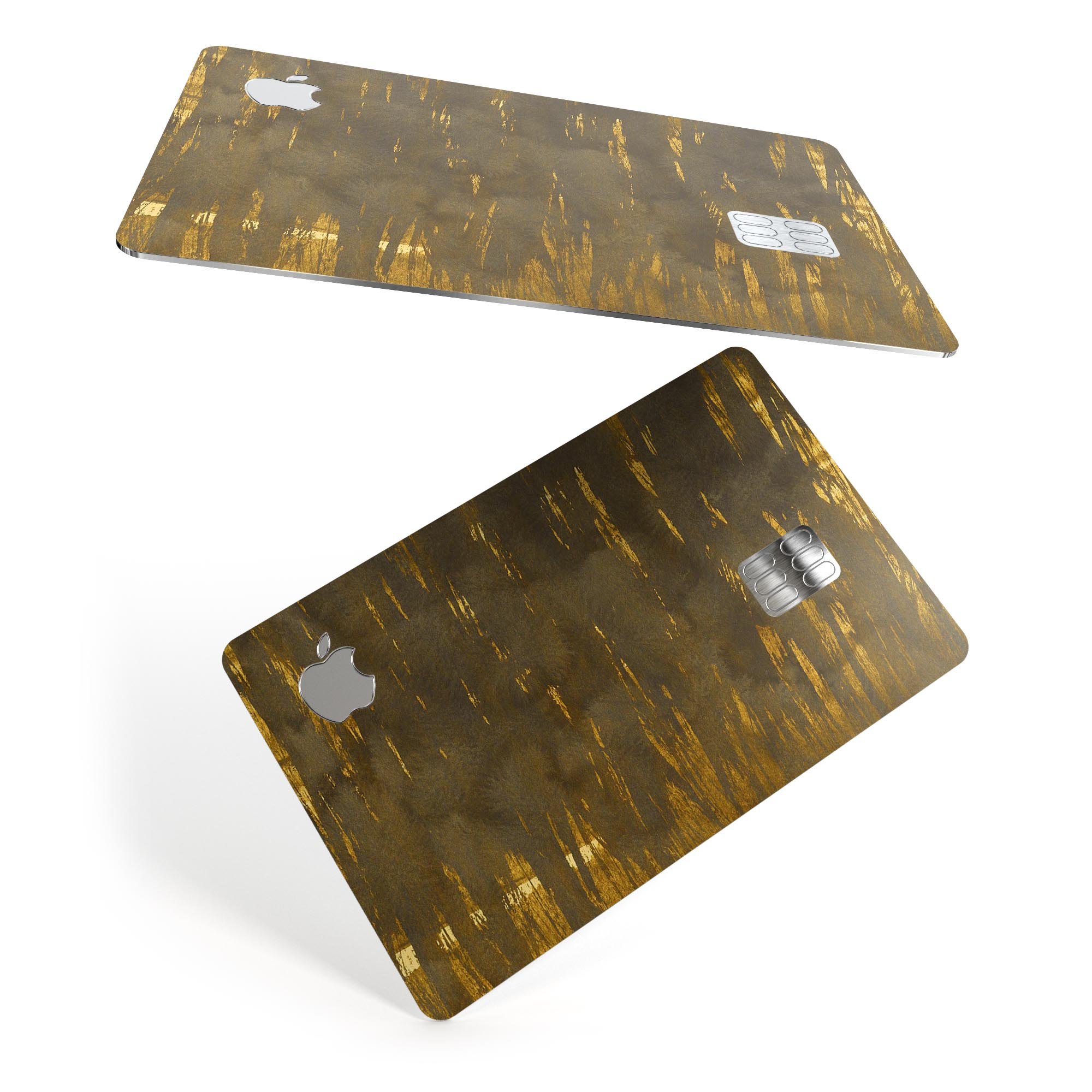 Premium Protective Decal Skin-Kit for Apple Card featuring a golden field design, showcasing its durability and stylish finish.