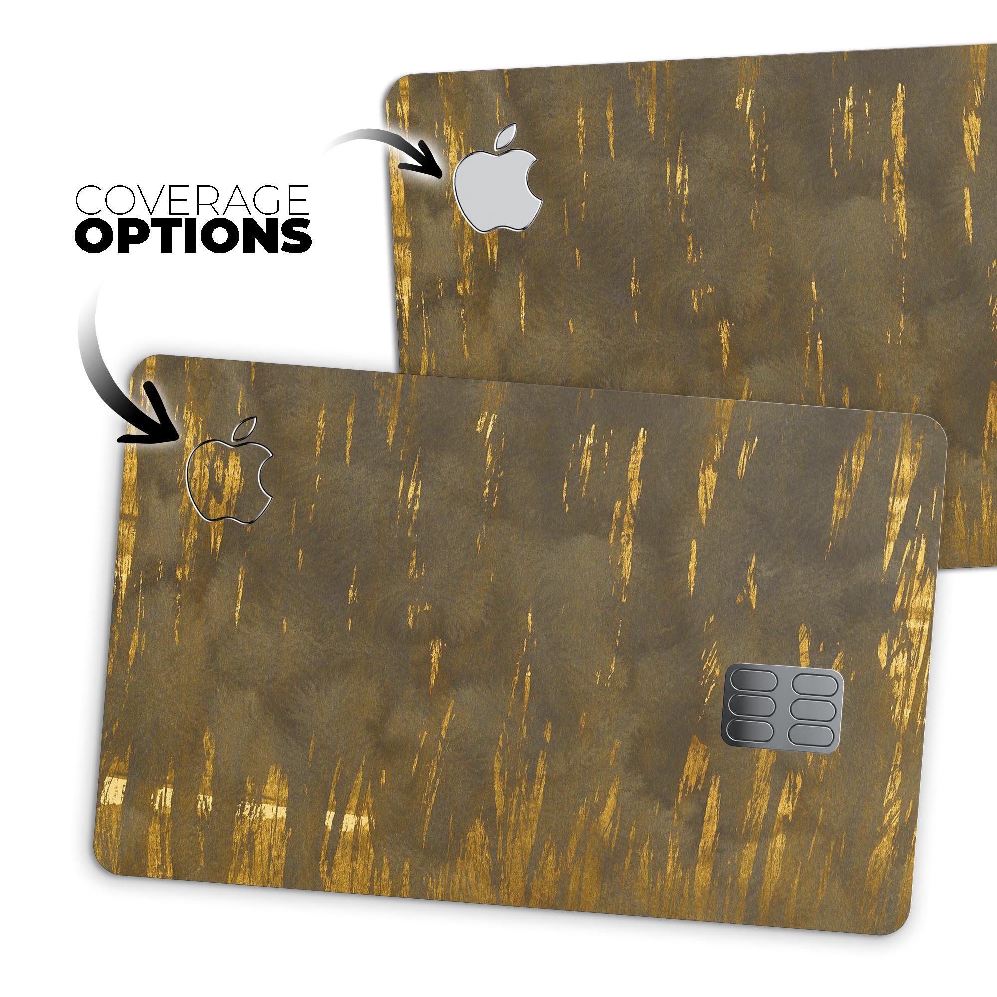 Premium Protective Decal Skin-Kit for Apple Card featuring a golden field design, showcasing its durability and stylish finish.